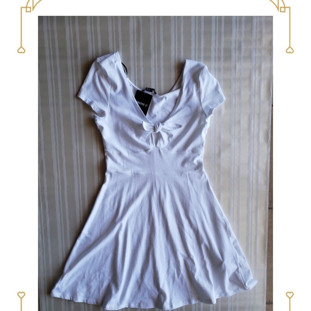White skater dress knot in front size small